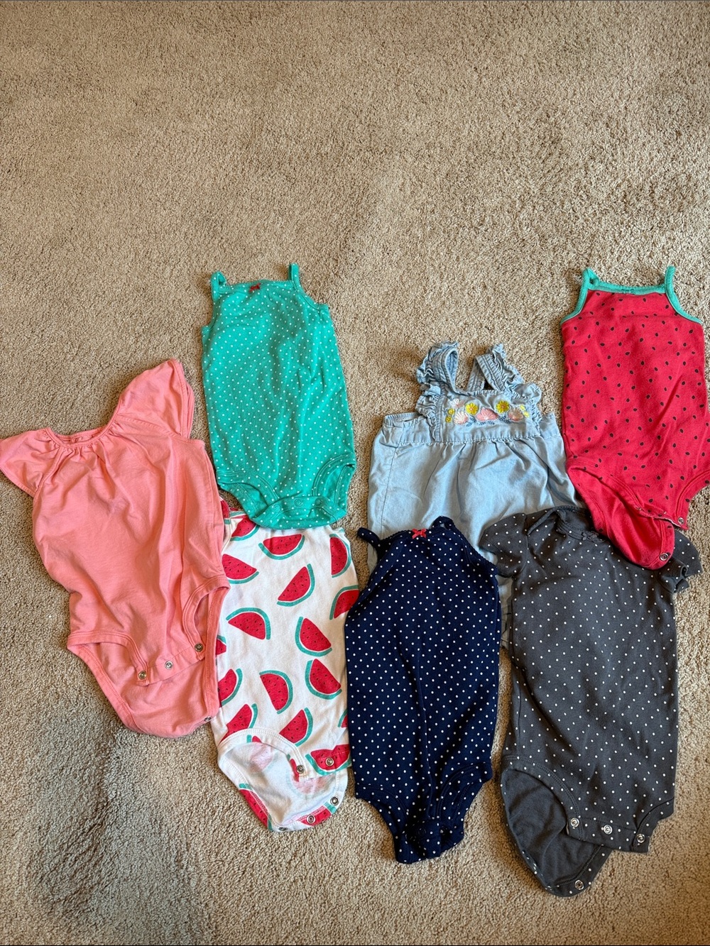 Carter's Baby Girls Multi-Color One-Piece Bodysuit Bundle
